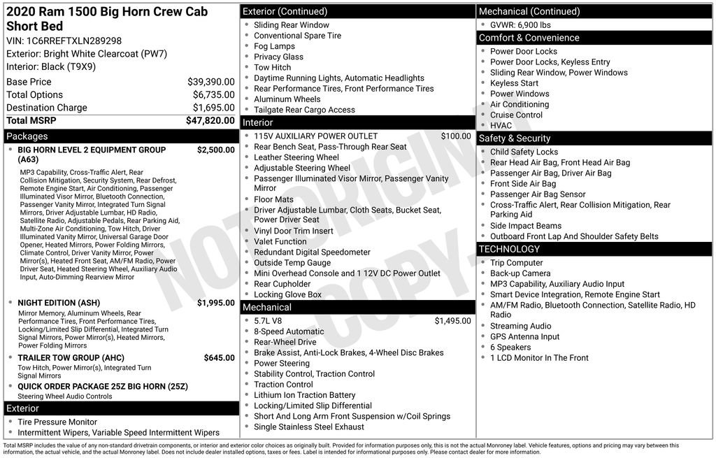 Used 2020 RAM 1500 Big Horn RWD image 6
