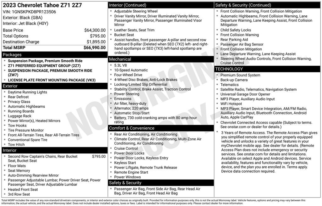 Used 2023 Chevrolet Tahoe Z71 AWD/4WD image 54