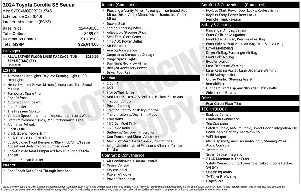 Certified 2024 Toyota Corolla SE FWD image 35