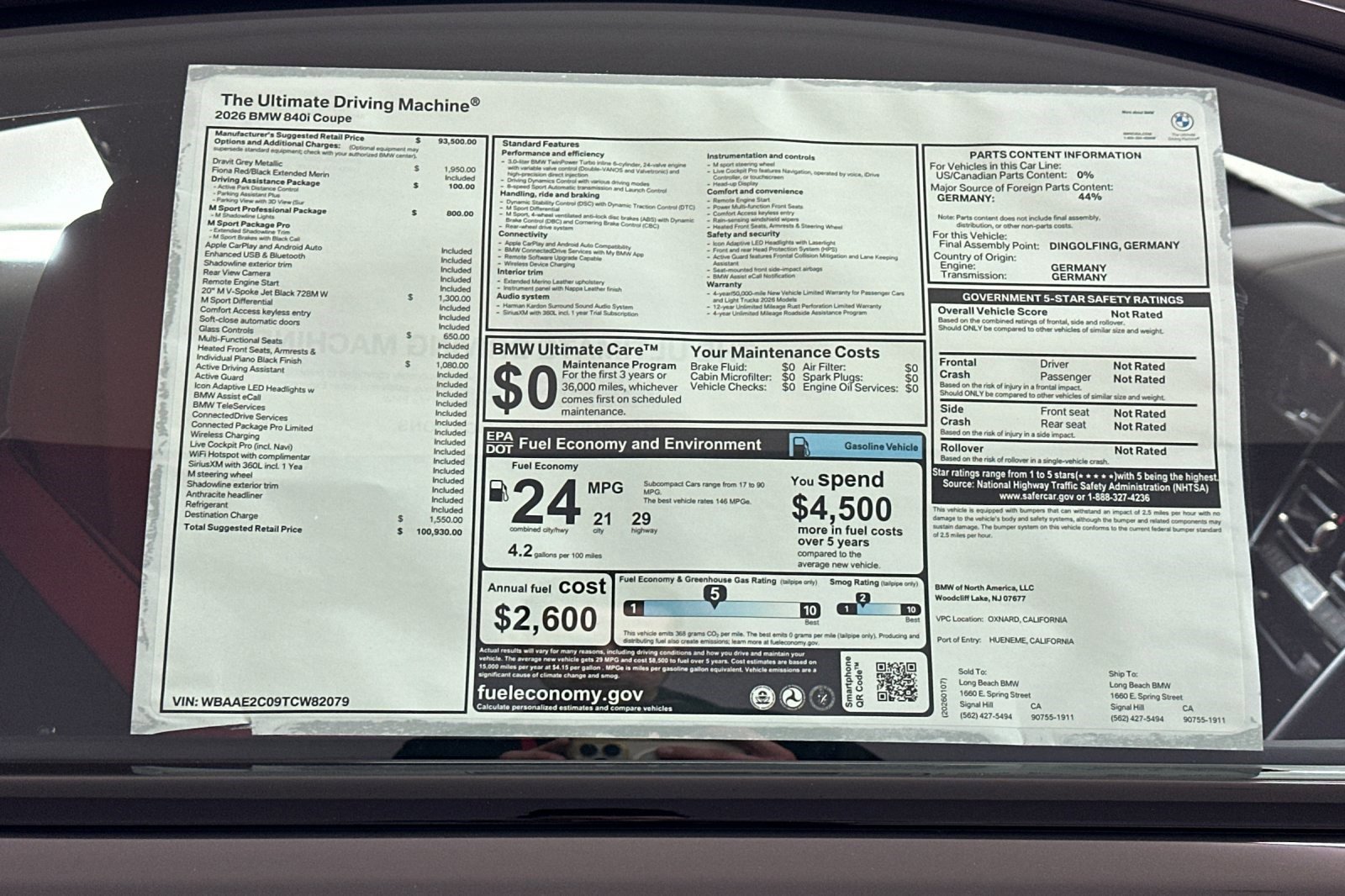 New 2026 BMW 840i Coupe w/ M Sport Professional Package RWD image 28