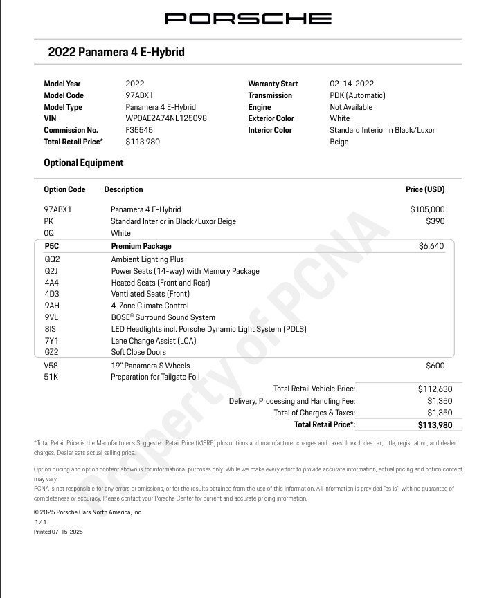 Used 2022 Porsche Panamera 4 w/ Premium Package image 24