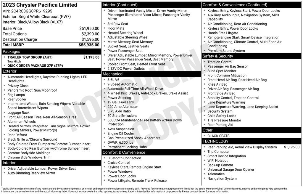 Used 2023 Chrysler Pacifica Limited w/ Trailer Tow Group AWD/4WD image 2