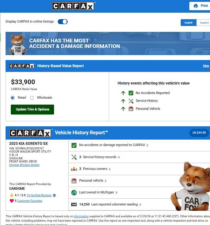 Used 2025 Kia Sorento SX image 8