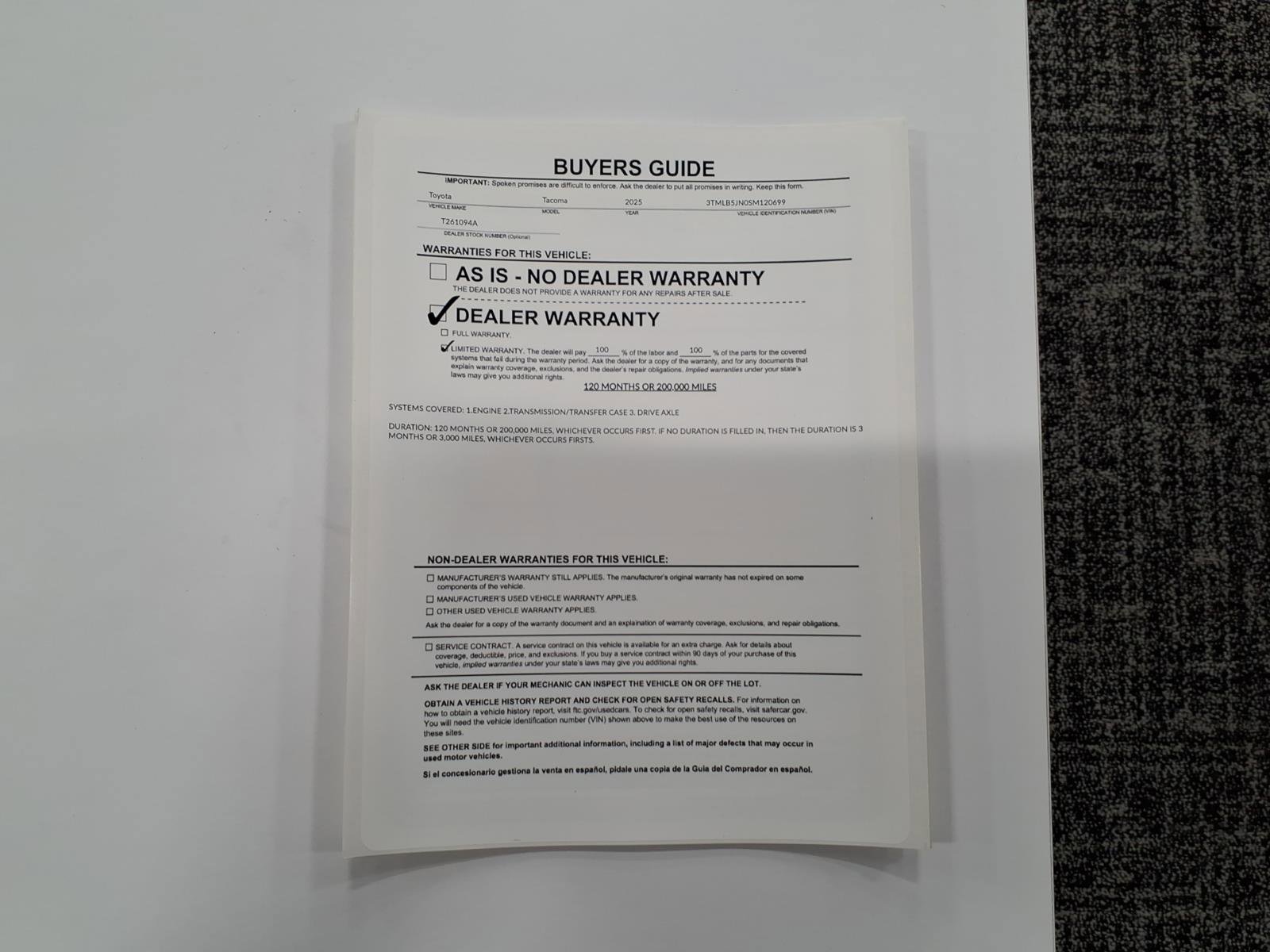 Certified 2025 Toyota Tacoma SR AWD/4WD image 31
