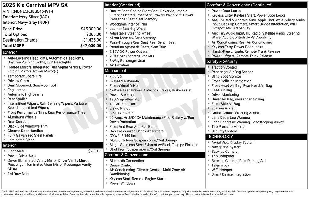 Used 2025 Kia Carnival SX image 12