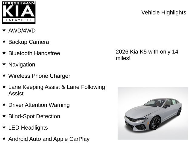 New 2026 Kia K5 GT-Line w/ GT-Line Red Interior Package AWD/4WD image 8