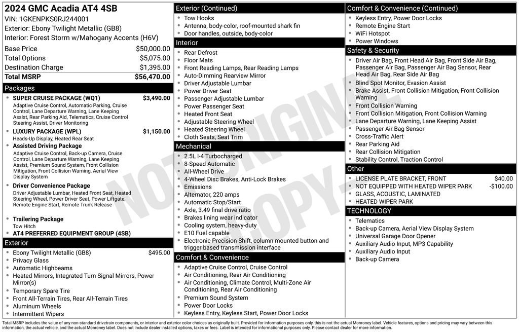 Used 2024 GMC Acadia AT4 w/ Super Cruise Package image 2