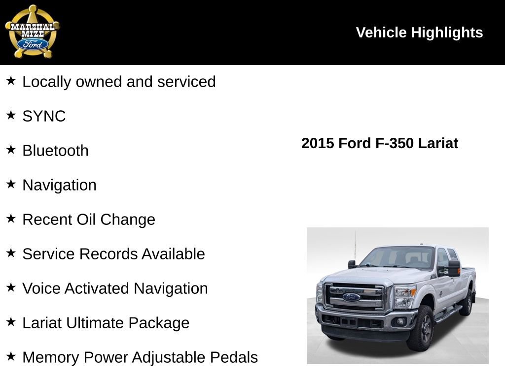 Used 2015 Ford F350 Lariat w/ Lariat Ultimate Package AWD/4WD image 2
