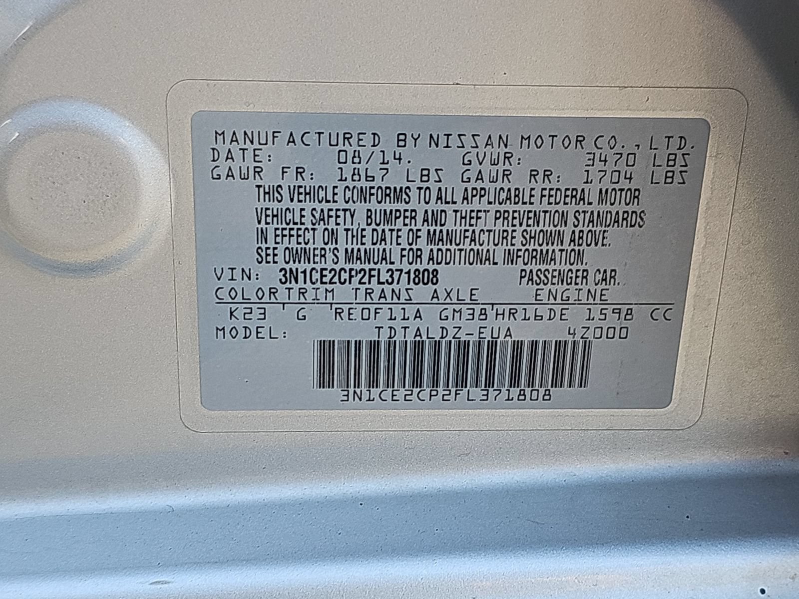 Used 2015 Nissan Versa Note SV w/ Sport Value Package FWD image 37
