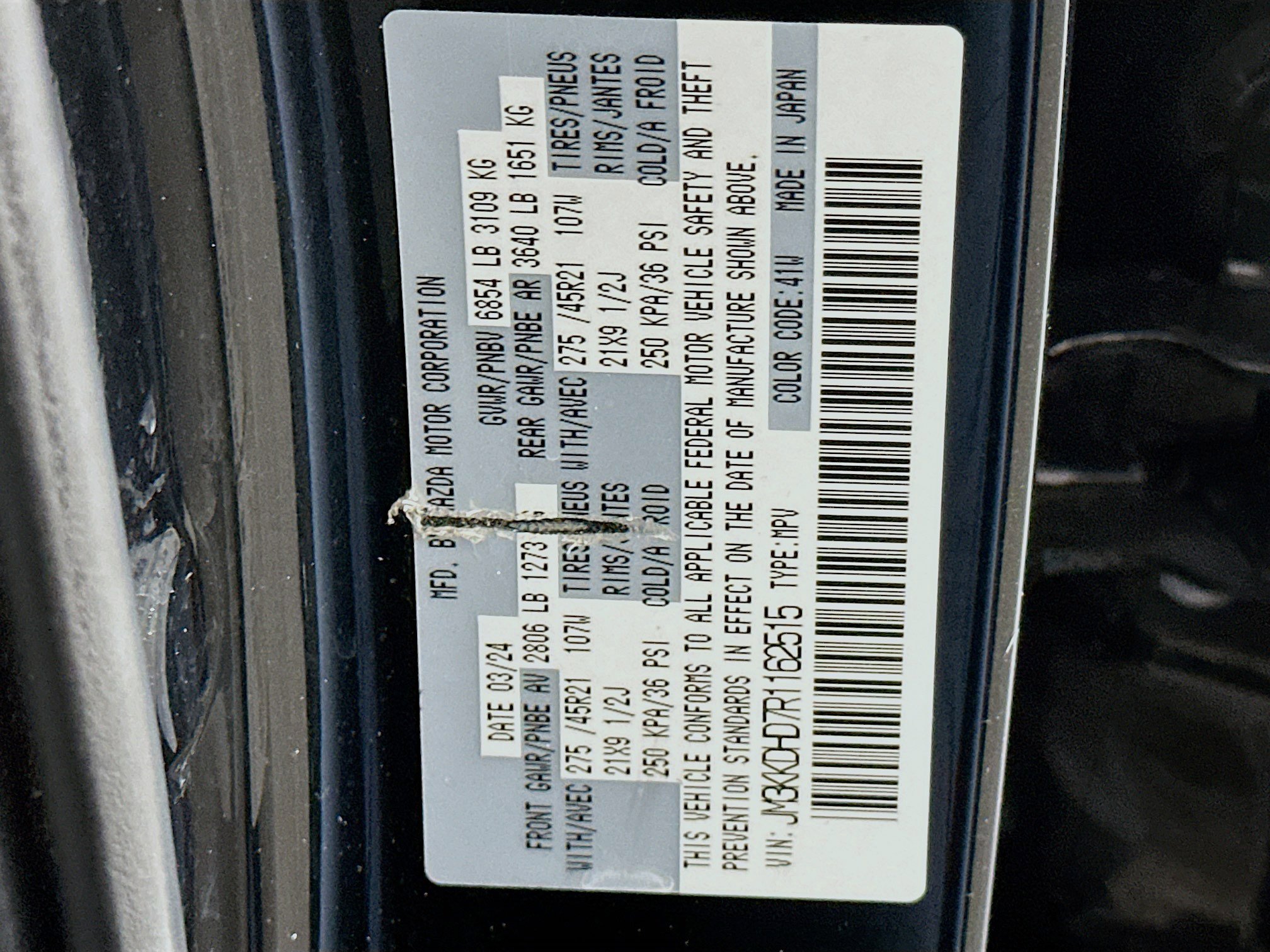 Used 2024 MAZDA CX-90 3.3 Turbo w/ Premium Package image 12