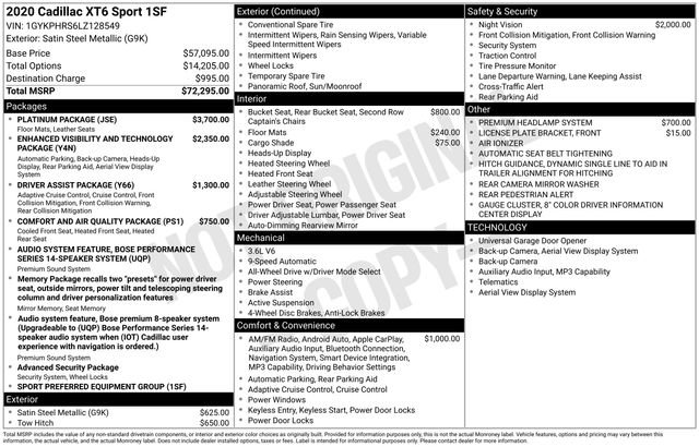 Used 2020 Cadillac XT6 Sport w/ Platinum Package image 36