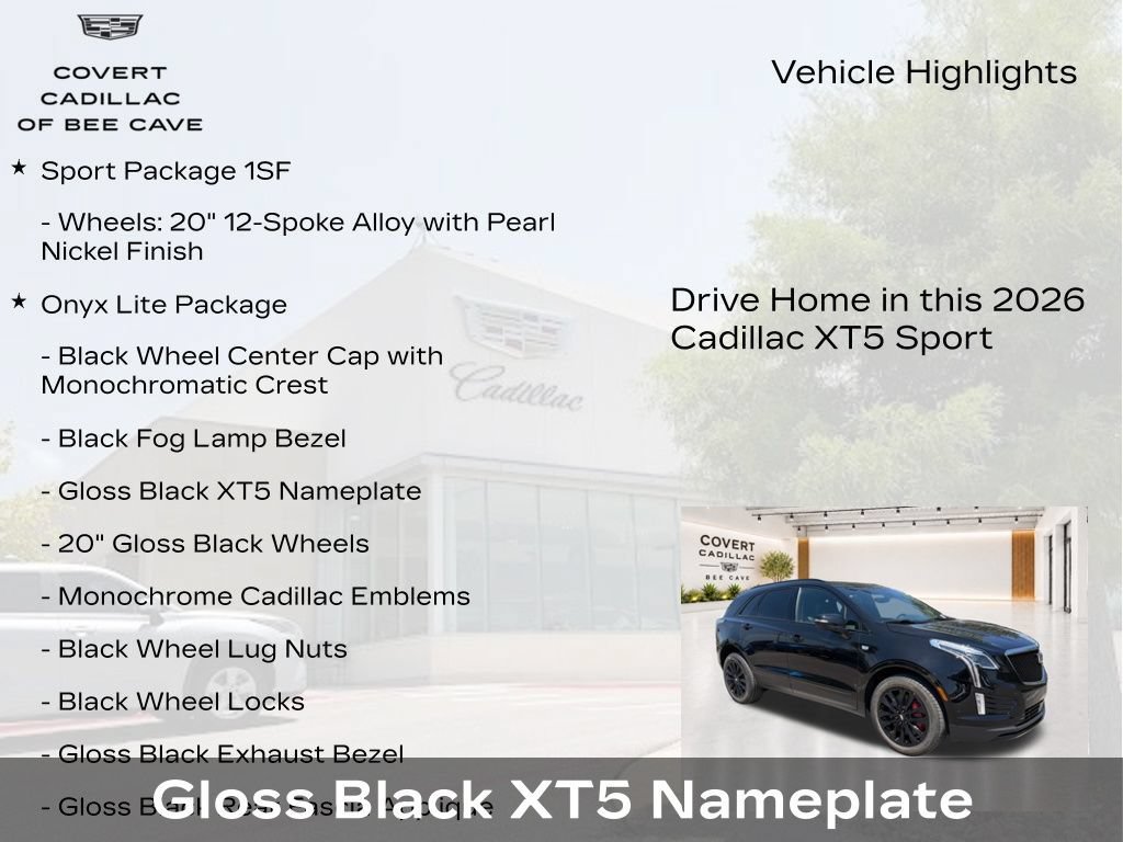 New 2026 Cadillac XT5 Sportv w/ LPO, Onyx Lite Package AWD/4WD image 8
