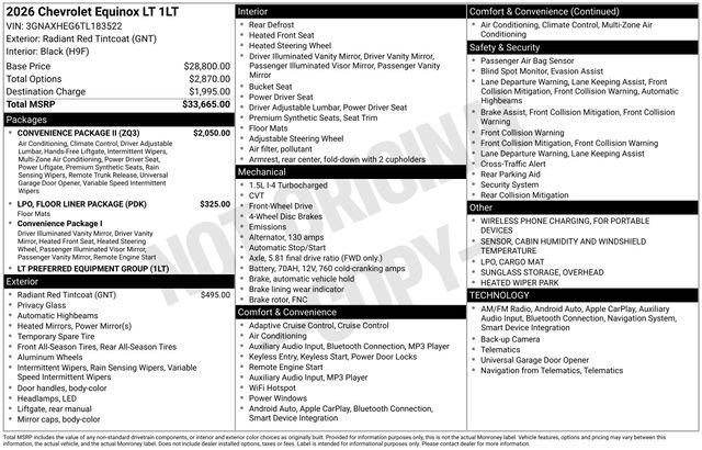 Used 2026 Chevrolet Equinox LT w/ Convenience Package II image 17