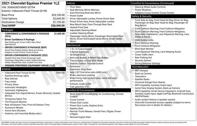 Used 2021 Chevrolet Equinox Premier AWD/4WD image 5