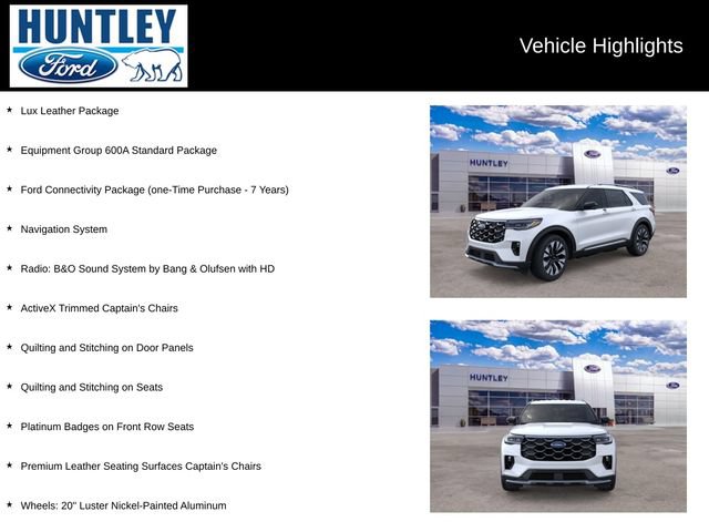 New 2026 Ford Explorer Platinum w/ LUX Leather Package AWD/4WD image 2