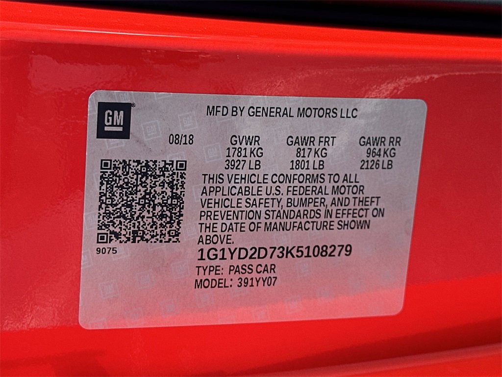 Used 2019 Chevrolet Corvette Stingray Coupe w/ 2LT Preferred Equipment Group image 31