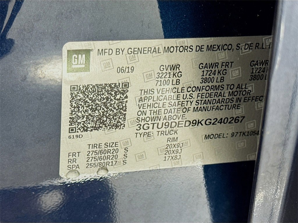 Used 2019 GMC Sierra 1500 SLT w/ SLT Premium Plus Package image 52