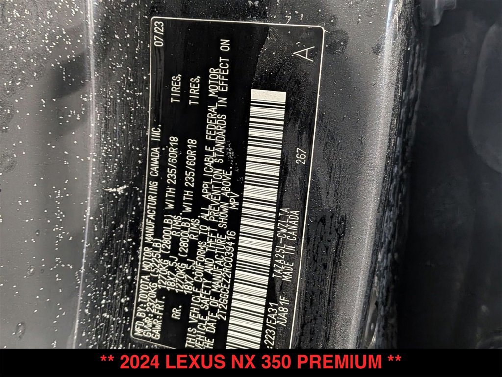 Used 2024 Lexus NX 350 350 Premium w/ Cold Area Package image 30
