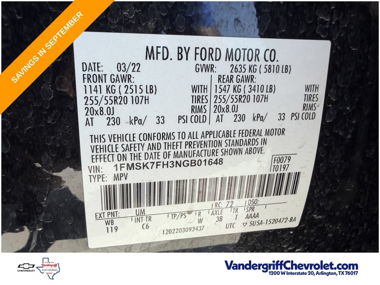 Used 2022 Ford Explorer Limited w/ Equipment Group 301A RWD image 30