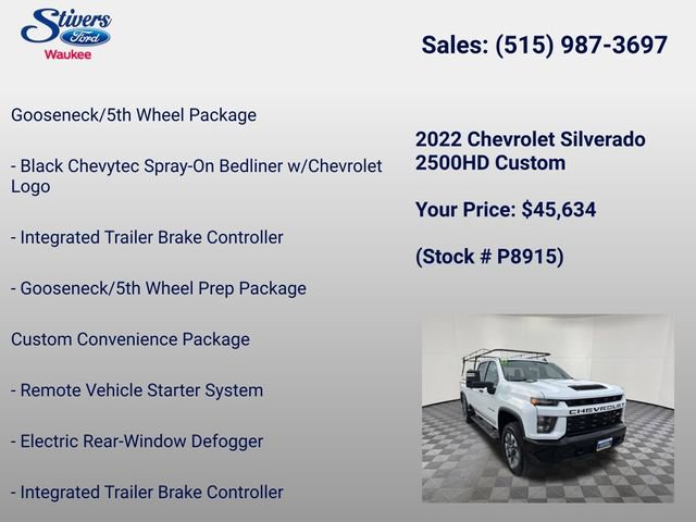 Used 2022 Chevrolet Silverado 2500 Custom w/ Custom Value Package AWD/4WD image 28