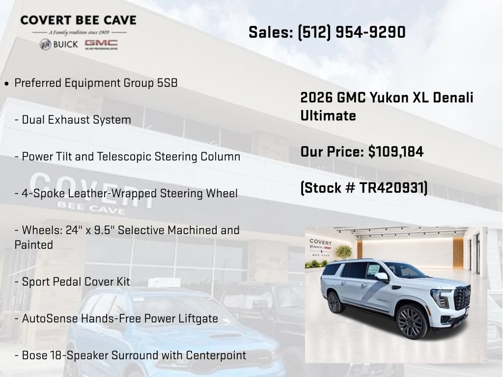 New 2026 GMC Yukon XL Denali Ultimate w/ LPO, Floor Liner Package AWD/4WD image 19