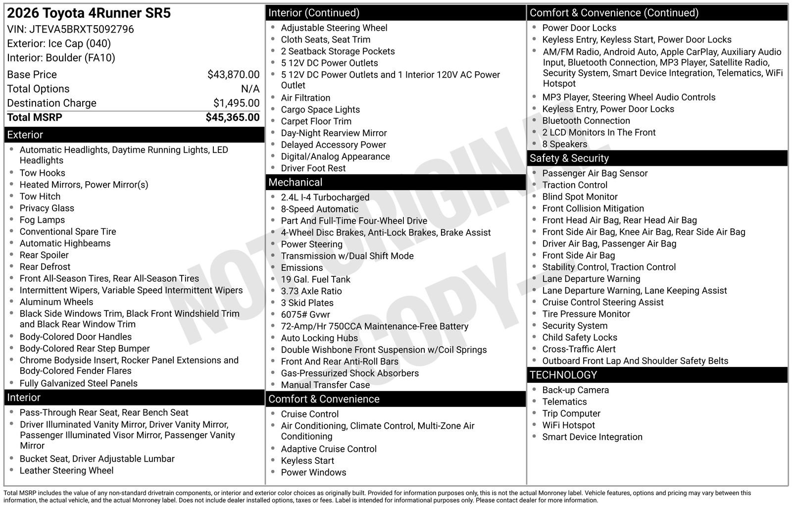 Used 2026 Toyota 4Runner SR5 image 42