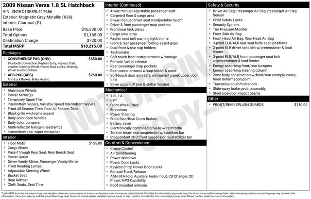 Used 2009 Nissan Versa Hatchback w/ Convenience Pkg FWD image 7