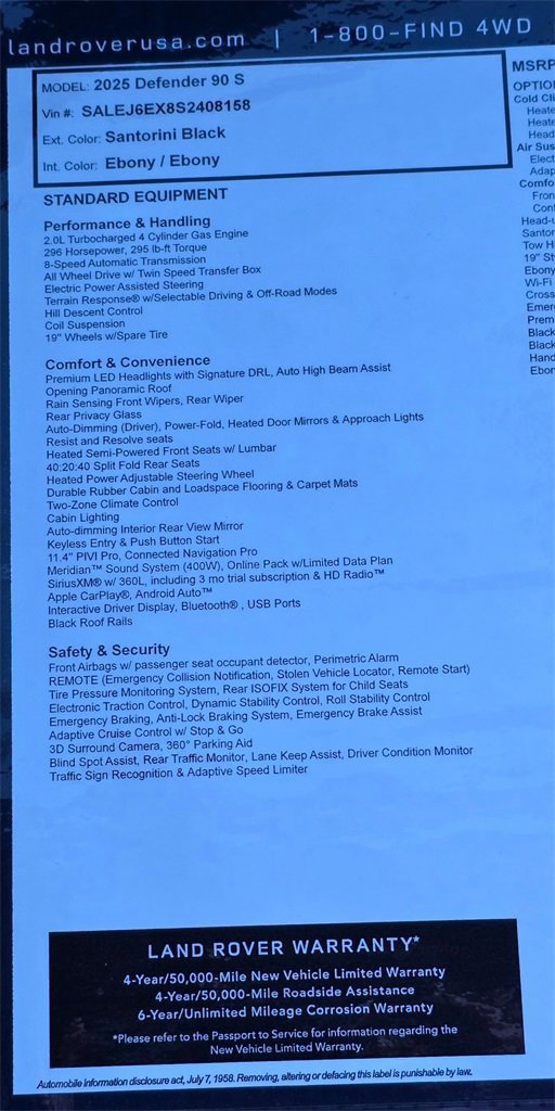 New 2025 Land Rover Defender 90 S image 29