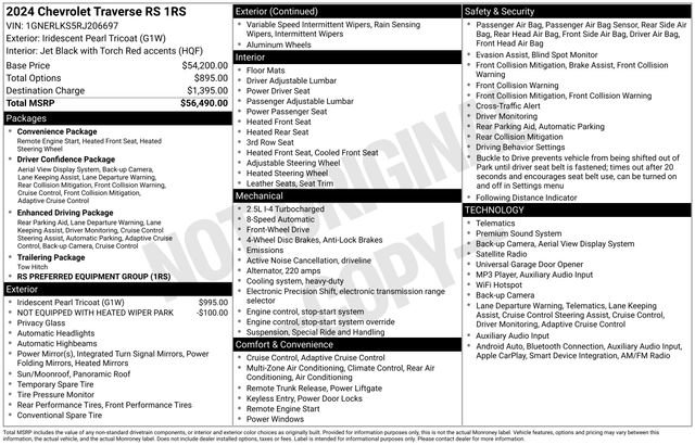 Used 2024 Chevrolet Traverse RS FWD image 6