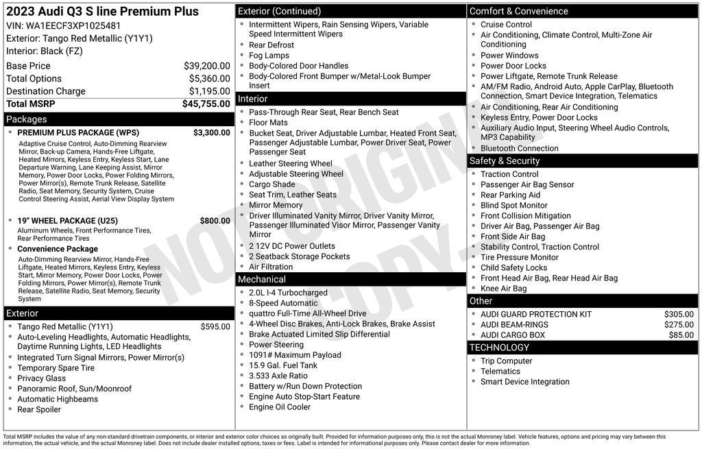 Used 2023 Audi Q3 2.0T Premium Plus w/ Premium Plus Package image 51