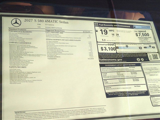 New 2027 Mercedes-Benz S 580 4MATIC Sedan image 17