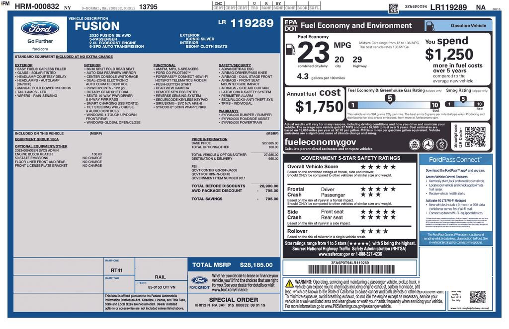 Used 2020 Ford Fusion SE AWD/4WD image 15