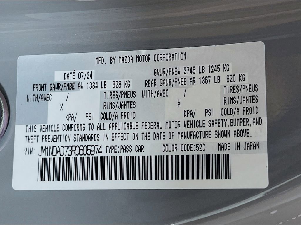 Certified 2024 MAZDA MX-5 Miata Grand Touring w/ Weather Package RWD image 32