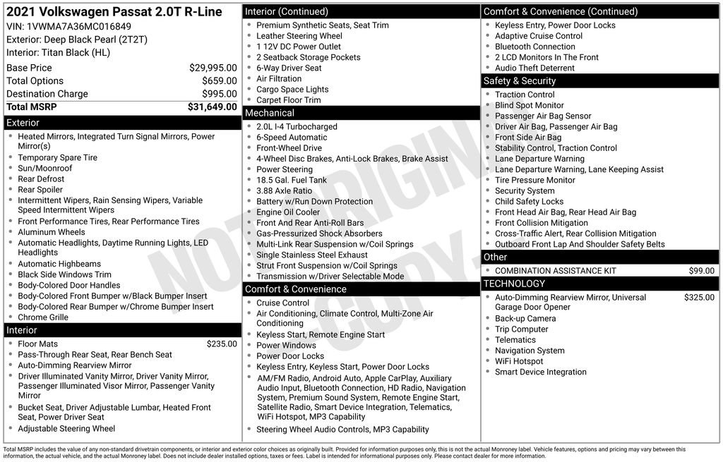 Used 2021 Volkswagen Passat 2.0T R-Line image 7