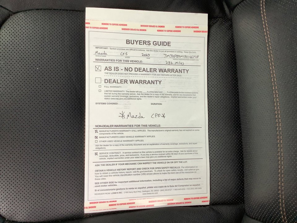 Certified 2023 MAZDA CX-5 AWD 2.5 S w/ Premium Package image 37