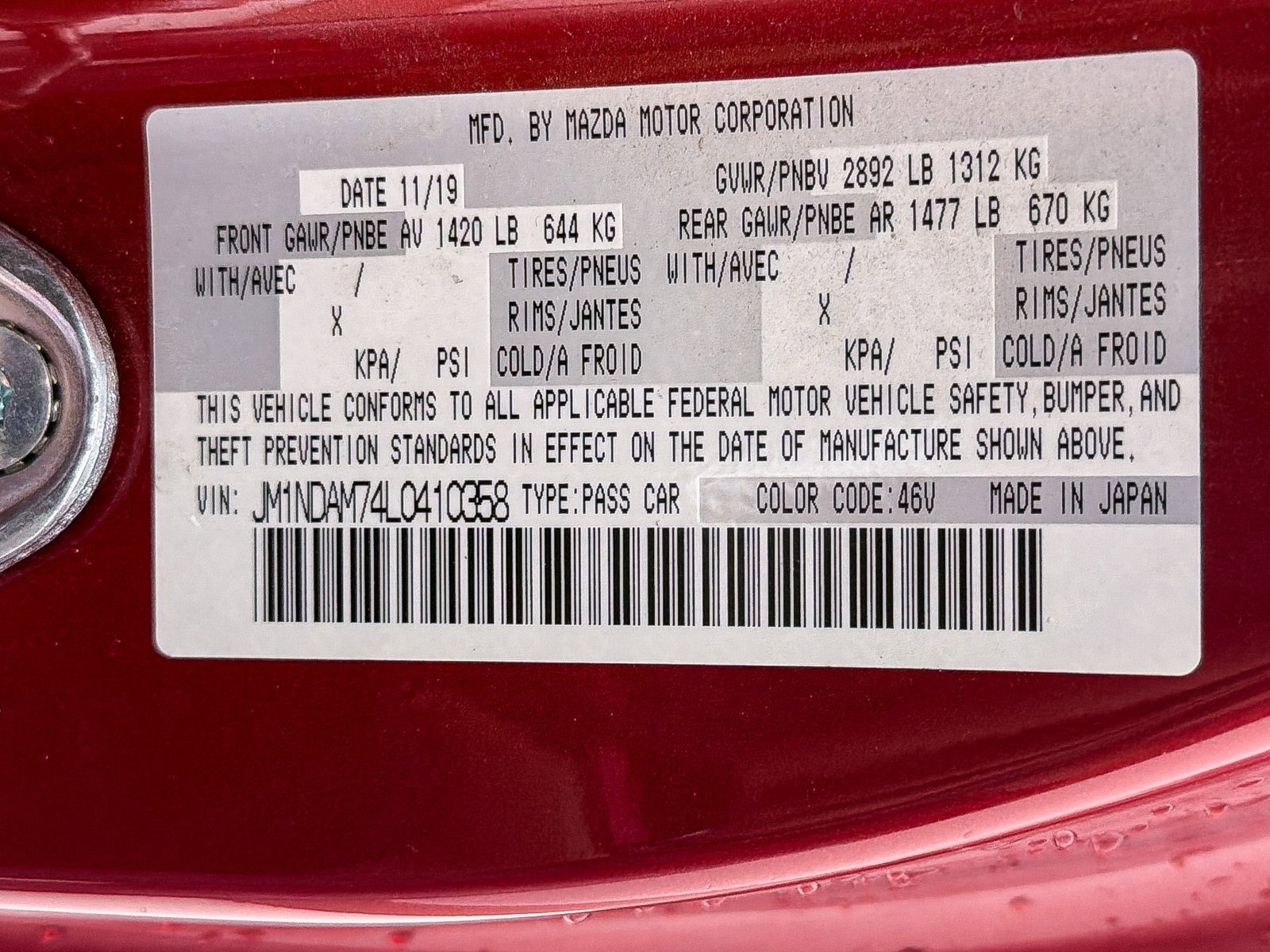 Certified 2020 MAZDA MX-5 Miata RF Grand Touring image 33