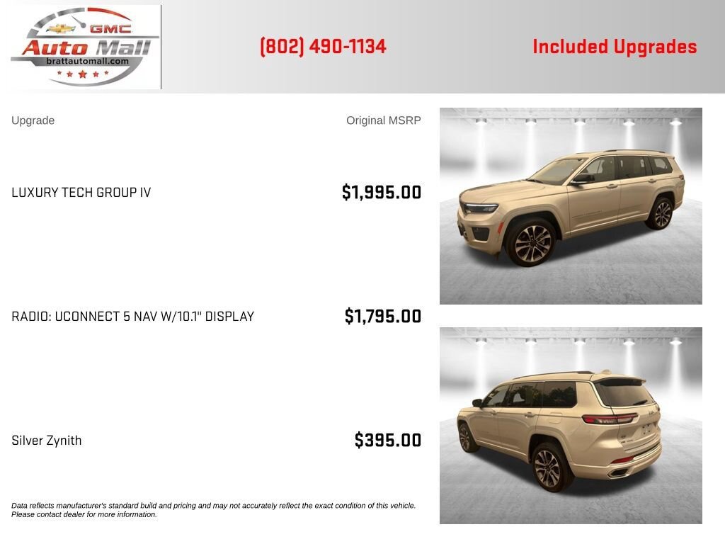 Used 2021 Jeep Grand Cherokee L Overland w/ Luxury Tech Group IV AWD/4WD image 4