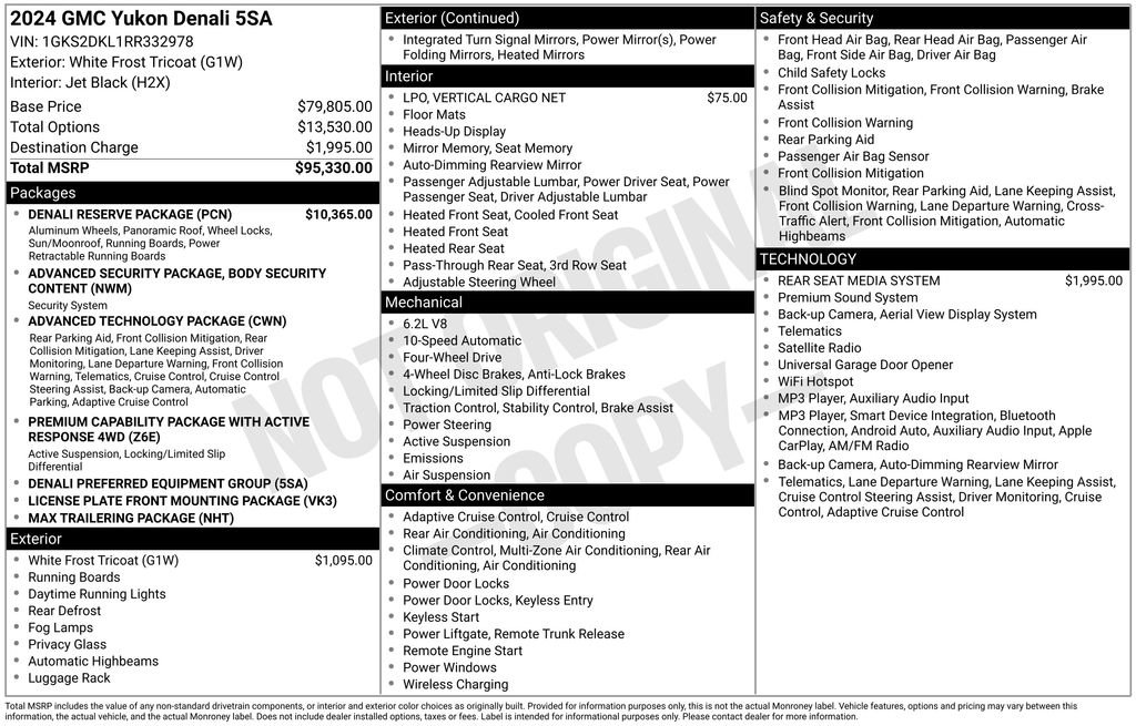 Used 2024 GMC Yukon Denali w/ Denali Reserve Package AWD/4WD image 7