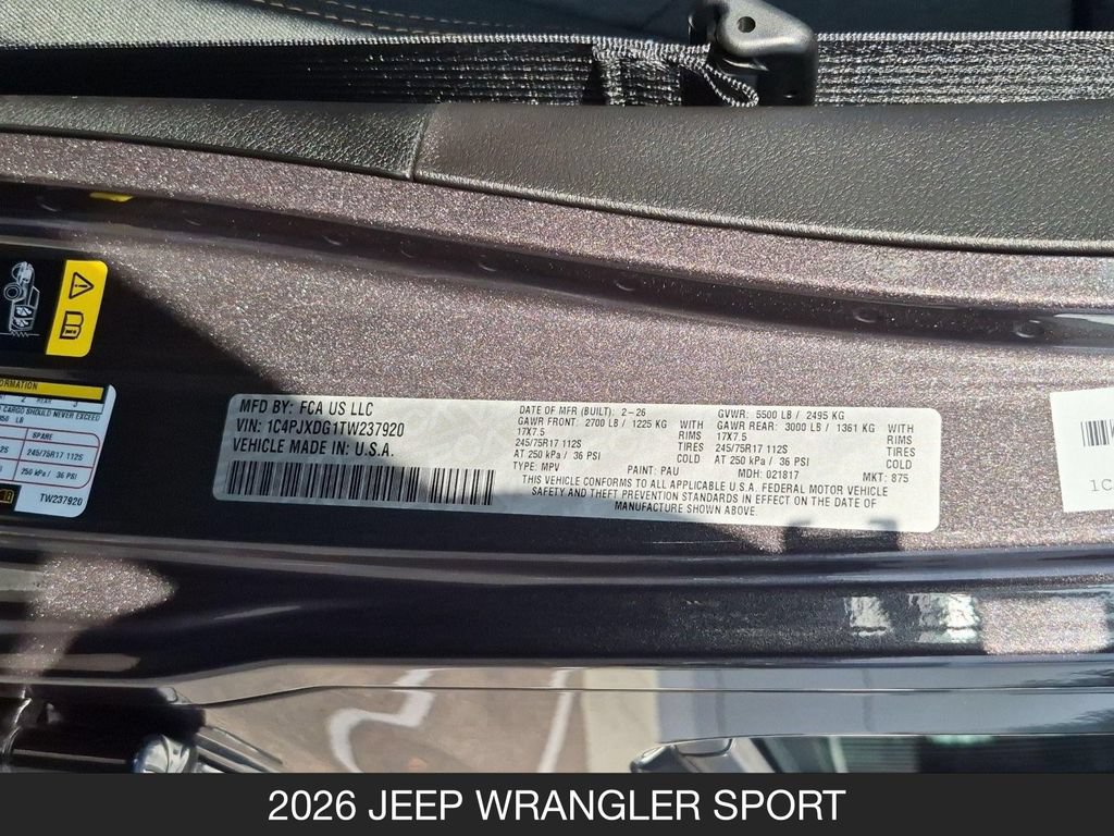 Used 2026 Jeep Wrangler Unlimited Sport AWD/4WD image 25
