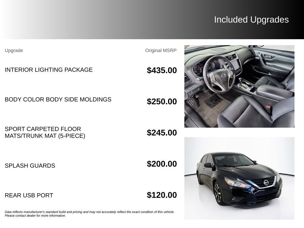 Used 2018 Nissan Altima 2.5 SR w/ Interior Lighting Package FWD image 5