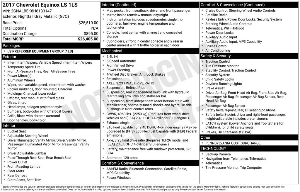 Used 2017 Chevrolet Equinox LS image 35