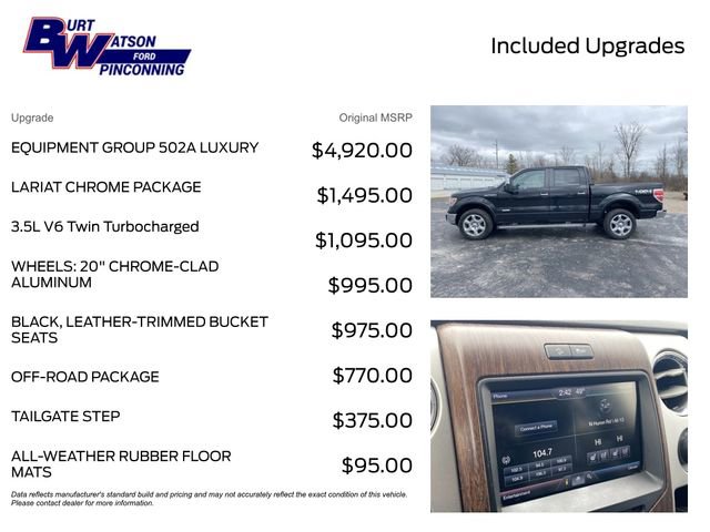 Used 2014 Ford F150 Lariat w/ Equipment Group 502A Luxury image 3