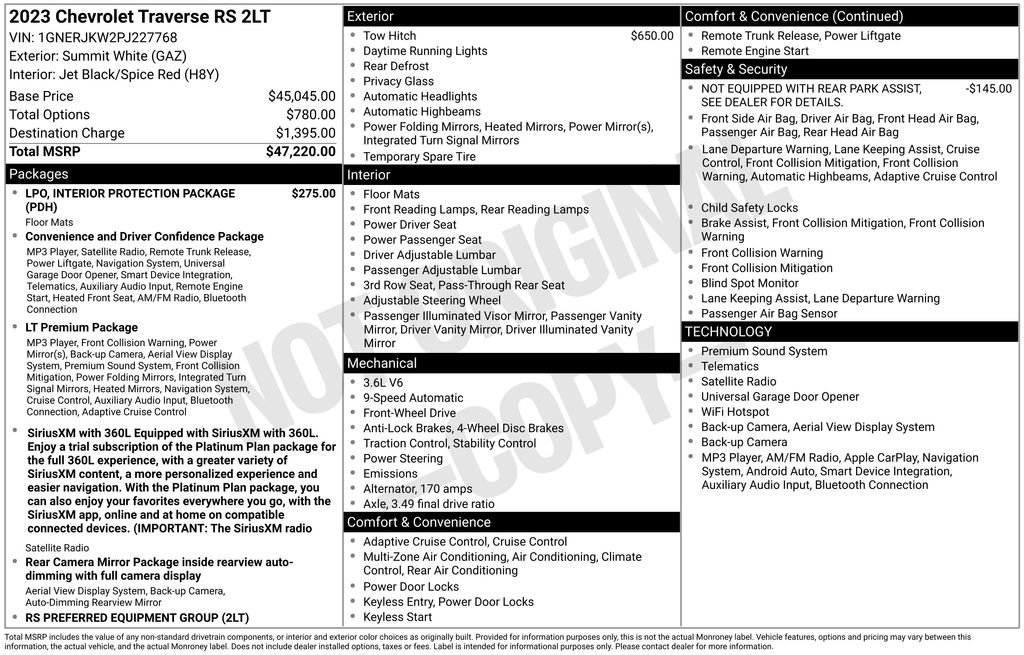 Used 2023 Chevrolet Traverse RS FWD image 2