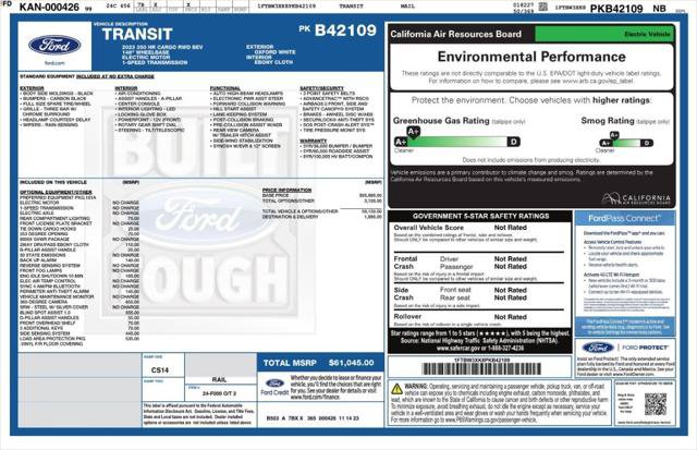 Used 2023 Ford E-Transit 148 High Roof Extended w/ Load Area Protection Package RWD image 4