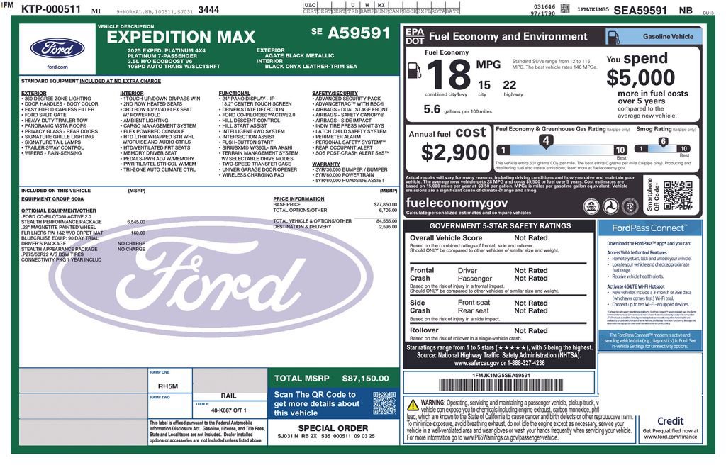 New 2025 Ford Expedition Max Platinum w/ Stealth Performance Package image 4