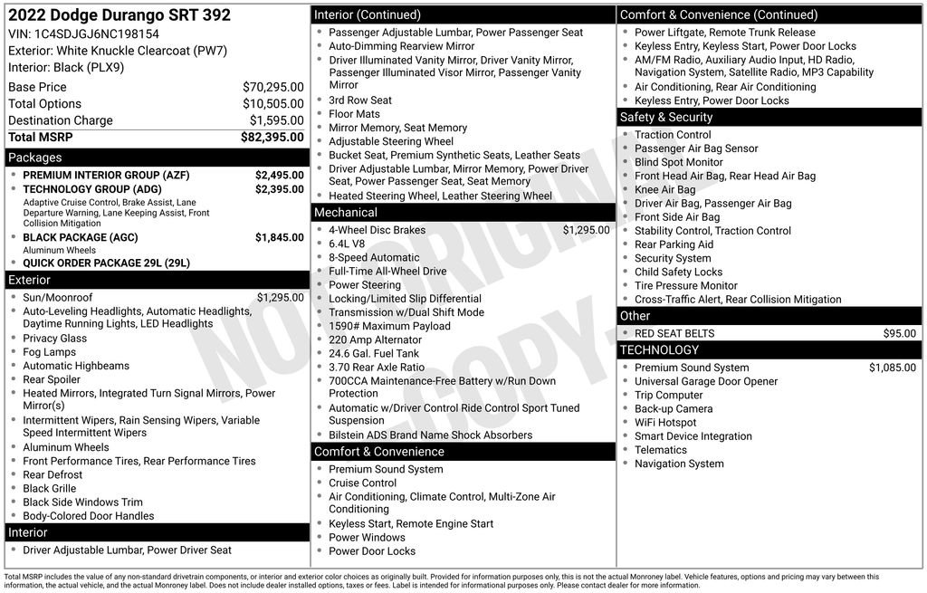 Used 2022 Dodge Durango SRT w/ Premium Interior Group image 37