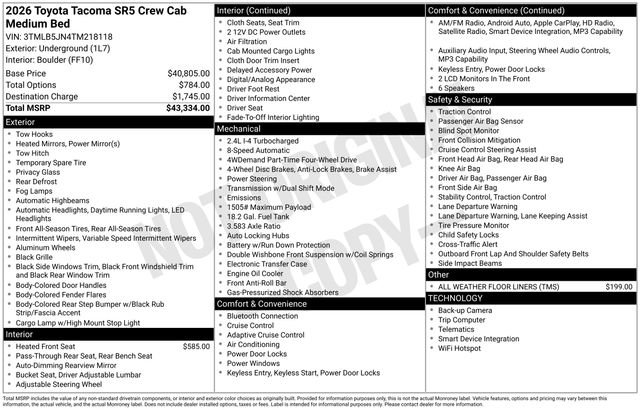 Used 2026 Toyota Tacoma SR5 AWD/4WD image 11