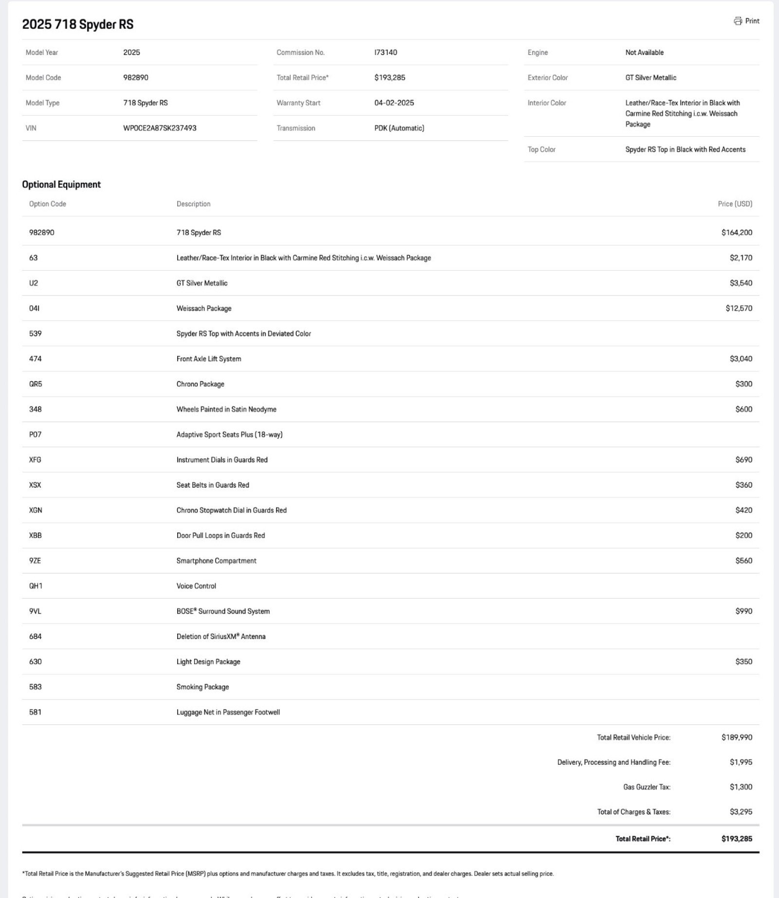 Certified 2025 Porsche 718 Boxster Spyder RS image 32