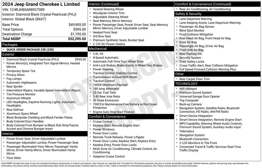 Used 2024 Jeep Grand Cherokee L Limited AWD/4WD image 6