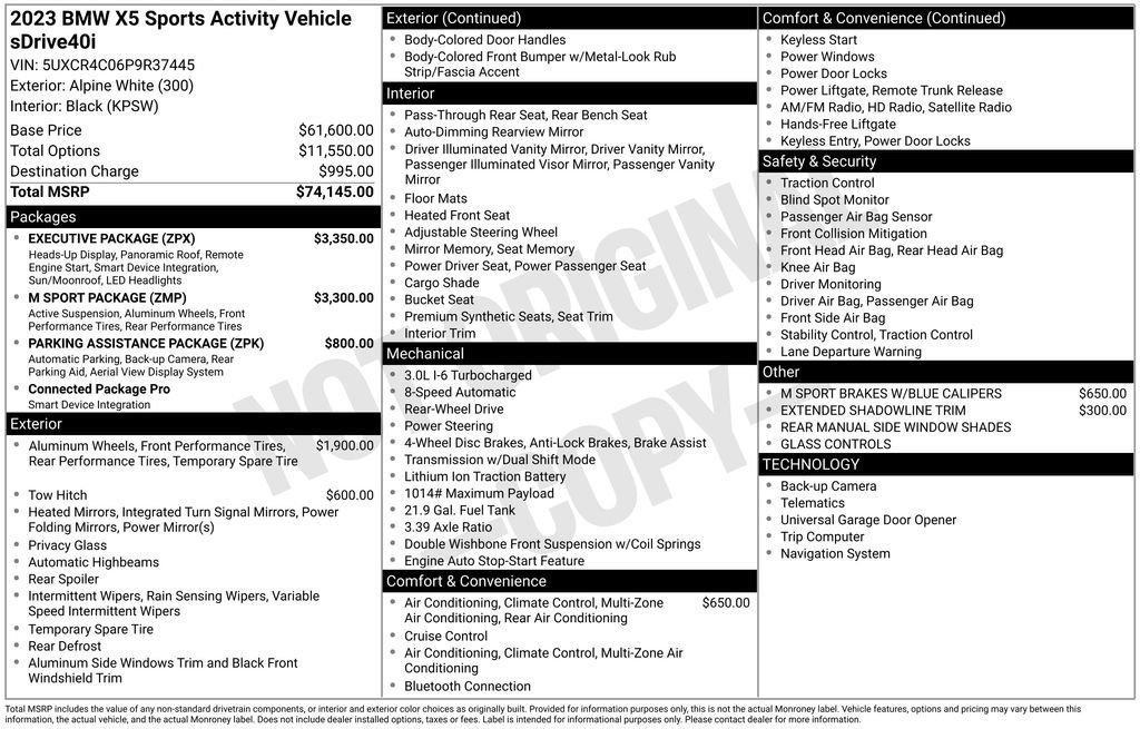 Used 2023 BMW X5 sDrive40i w/ Executive Package image 6